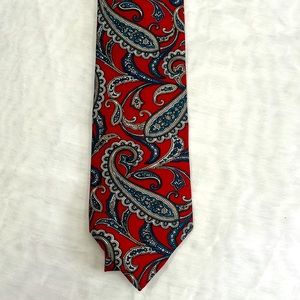 Vintage Christian Dior Red Paisley Tie